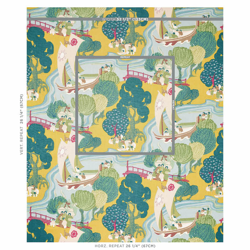 Schumacher Pearl River Yellow Fabric