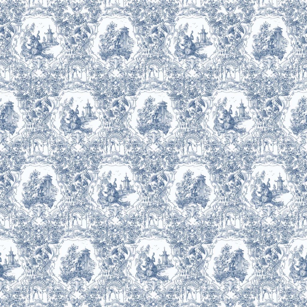 RM Coco Les Singes Musiciens French Blue CW163357 Fabric