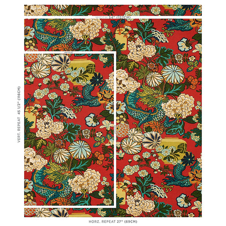 Schumacher Chiang Mai Dragon Lacquer Fabric