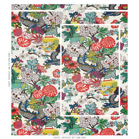 Schumacher Chiang Mai Dragon Alabaster Fabric