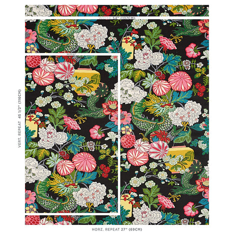 Schumacher Chiang Mai Dragon Ebony Fabric