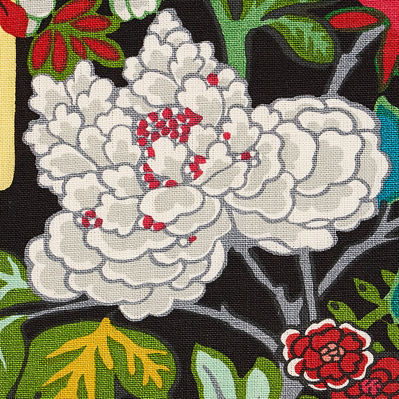 Schumacher 173275 CHIANG MAI DRAGON in EBONY Fabric - EXUBER