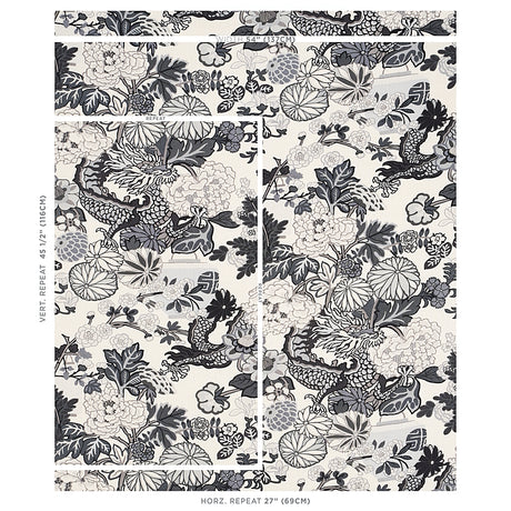 Schumacher Chiang Mai Dragon Smoke Fabric
