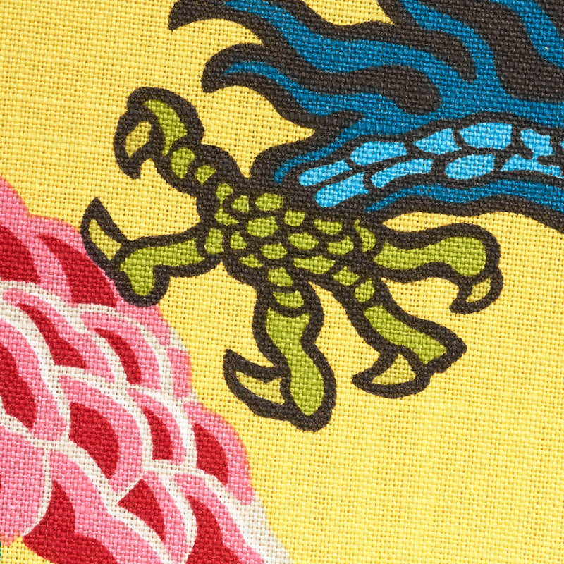 Schumacher 173281 CHIANG MAI DRAGON in YELLOW Fabric - EXUBE