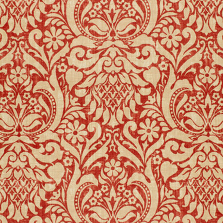 Schumacher 173342 VALENCAY DAMASK in TERRACOTTA Fabric - SCH
