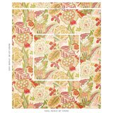 Schumacher Zanzibar Linen Print Melon Fabric - Eade's Wallpaper