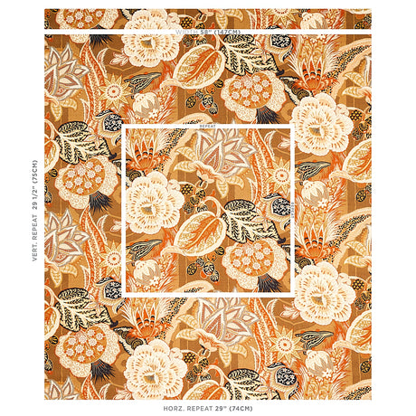 Schumacher Zanzibar Linen Print Sandalwood Fabric - Eade's Wallpaper