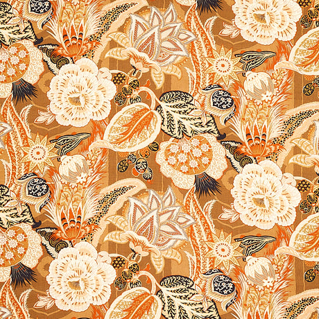Schumacher Zanzibar Linen Print Sandalwood Fabric - Eade's Wallpaper
