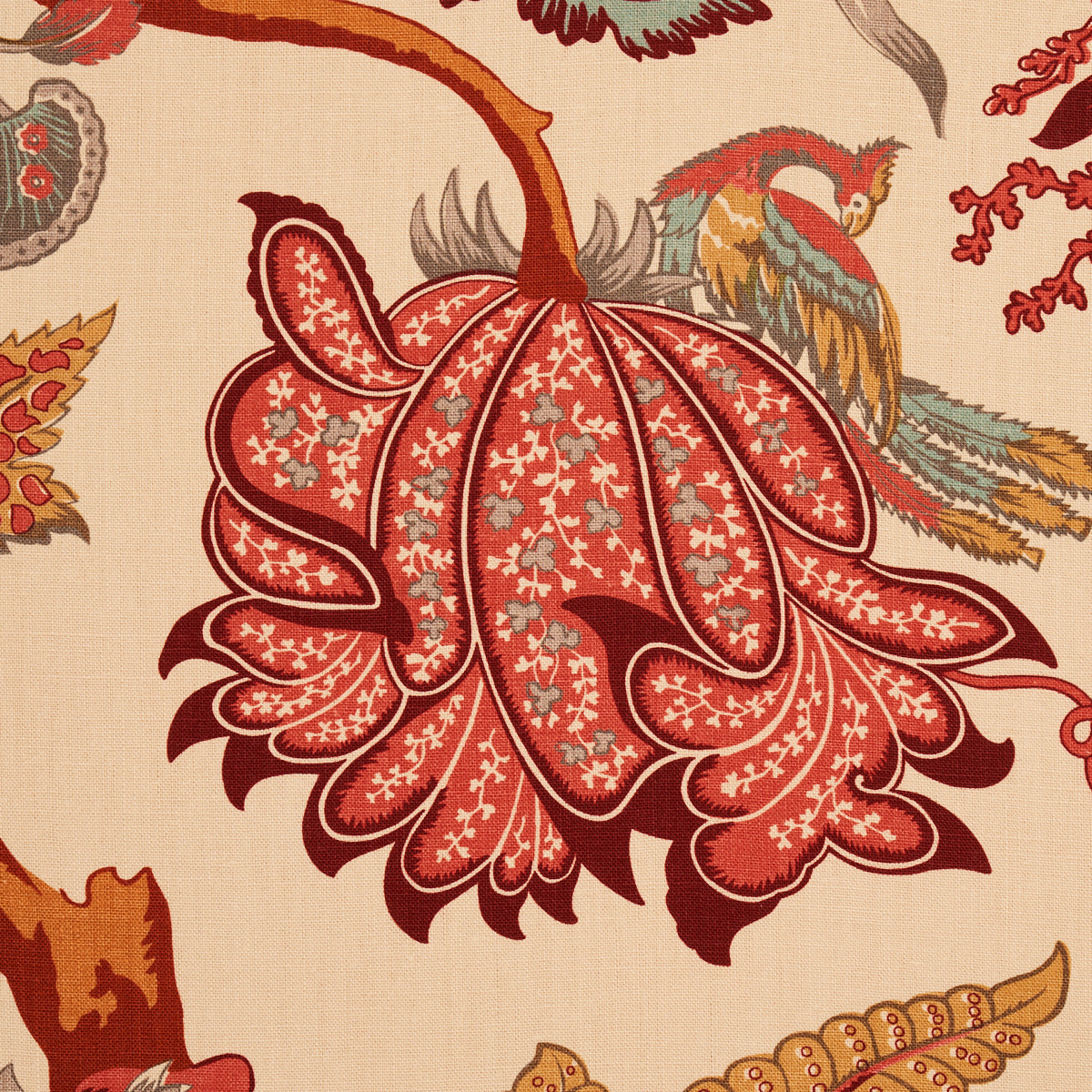 Schumacher Mandalay Tree Document Fabric - Eade's Wallpaper