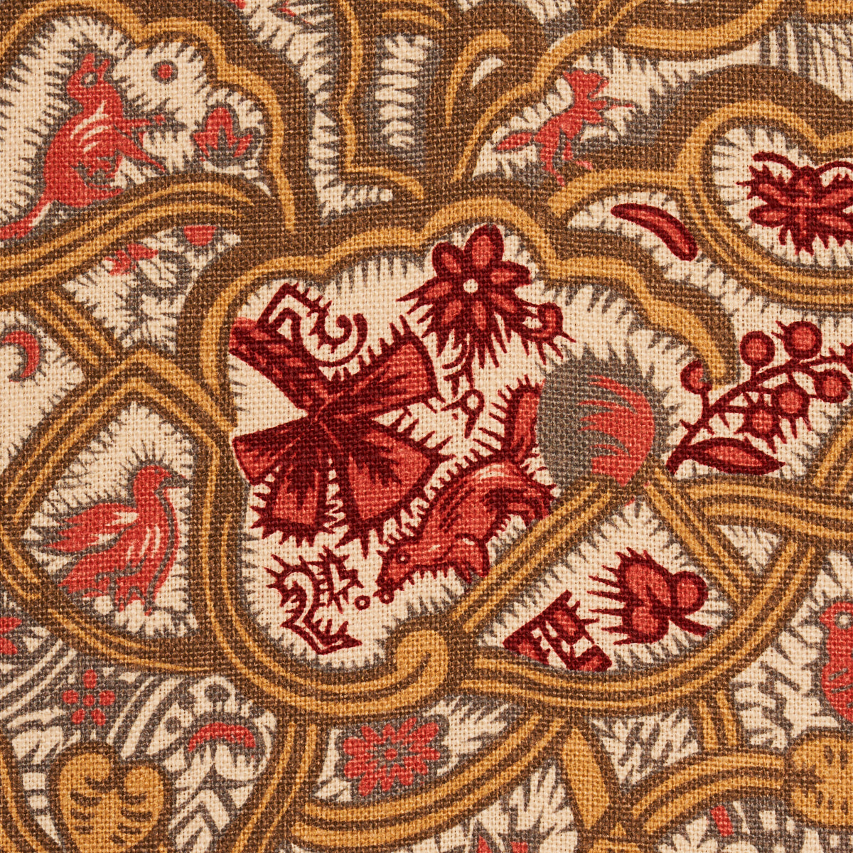 Schumacher Mandalay Tree Document Fabric - Eade's Wallpaper