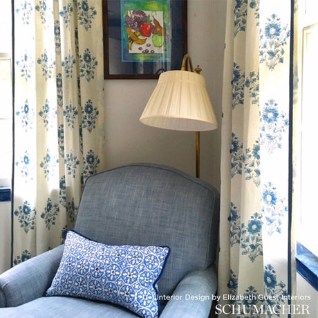 Schumacher Beatrice Bouquet Indigo Fabric