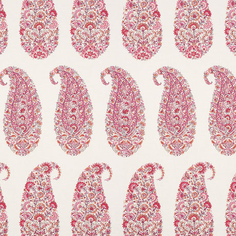 Schumacher Shirala Paisley Magenta Fabric - Eade's Wallpaper