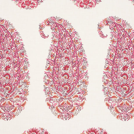 Schumacher Shirala Paisley Magenta Fabric - Eade's Wallpaper