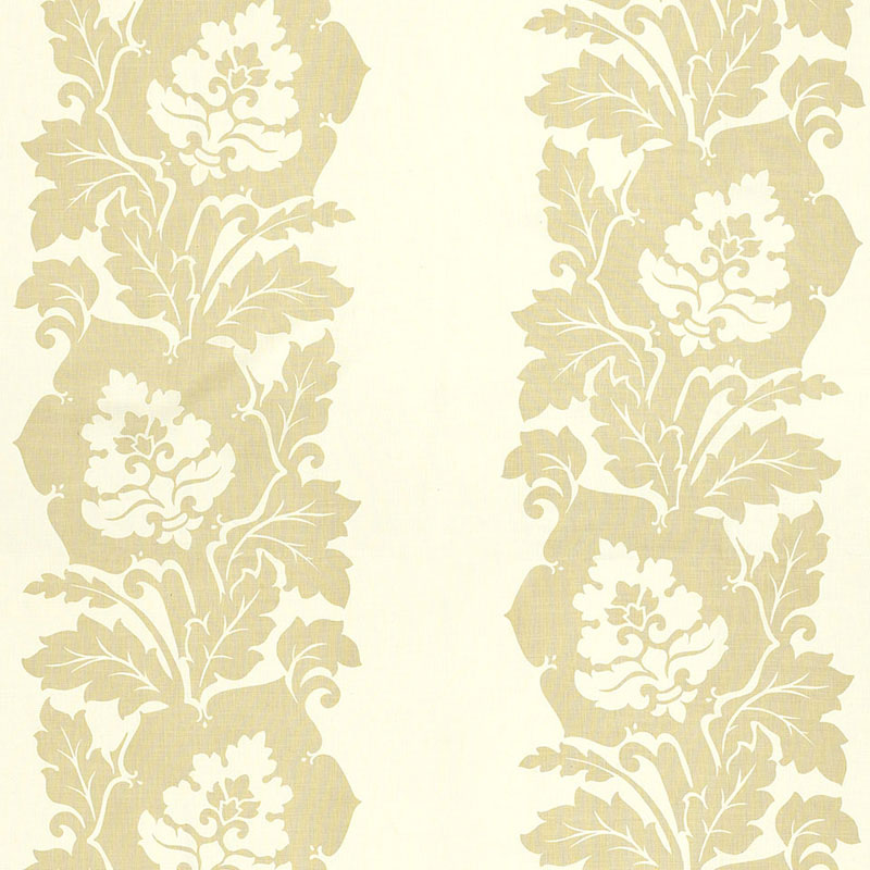 Schumacher Margate Damask Print Linen Fabric - Eade's Wallpaper