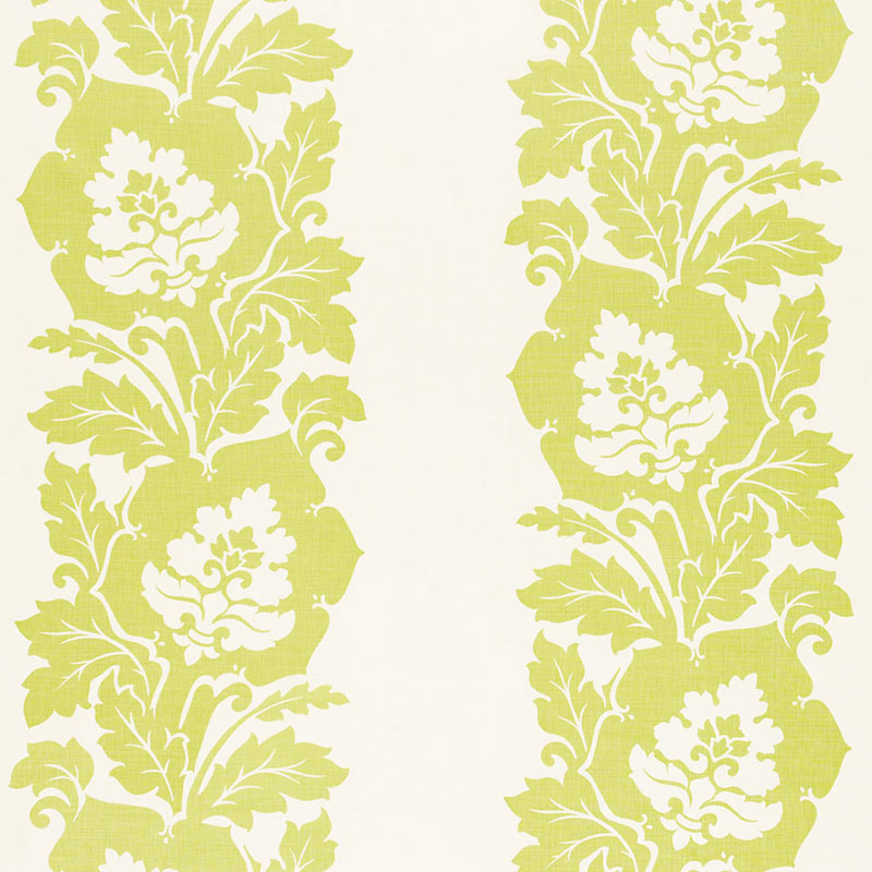 Schumacher Margate Damask Print Apple Fabric - Eade's Wallpaper