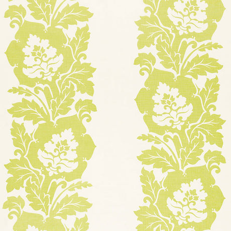 Schumacher Margate Damask Print Apple Fabric - Eade's Wallpaper