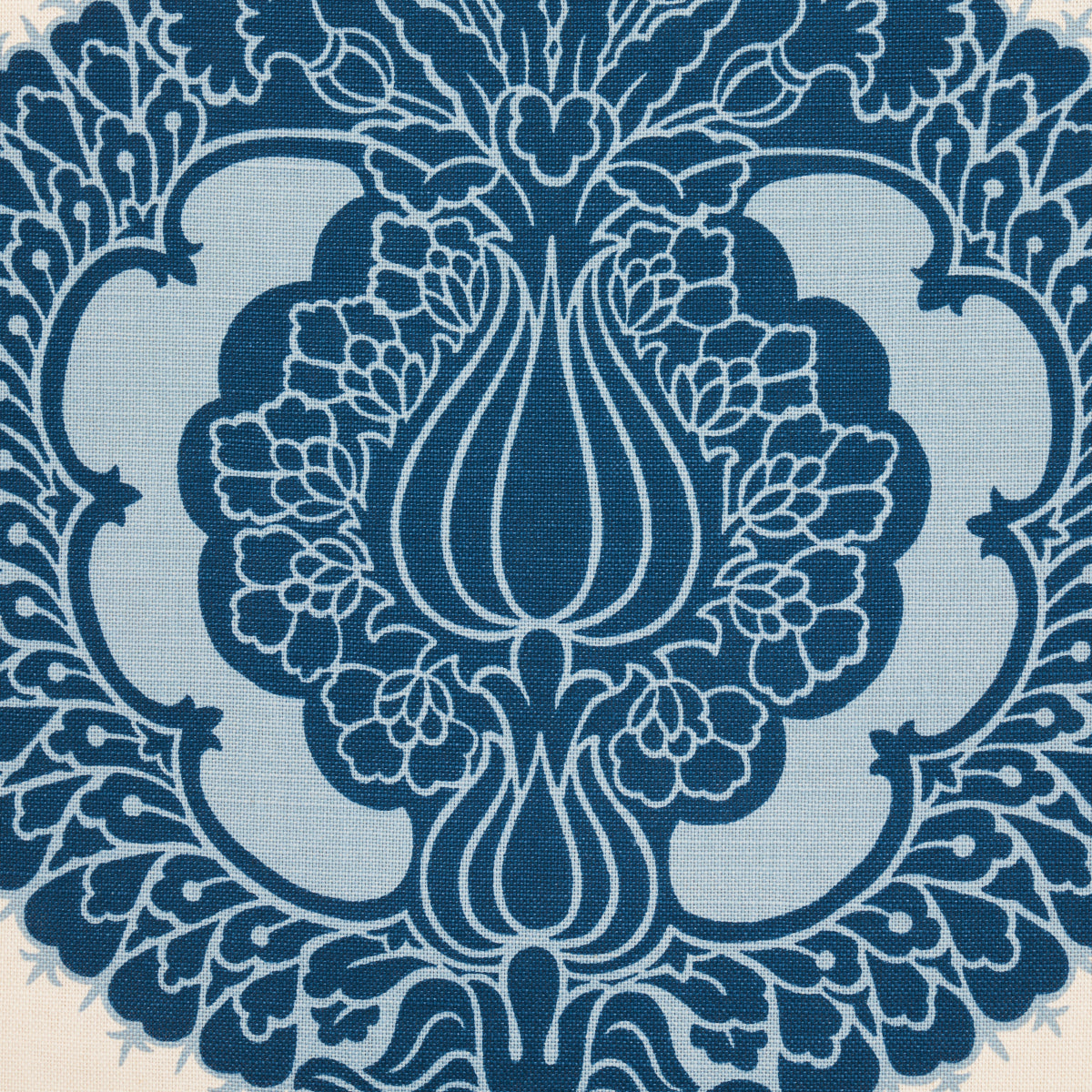 Schumacher Shalkar Indigo Fabric - Eade's Wallpaper