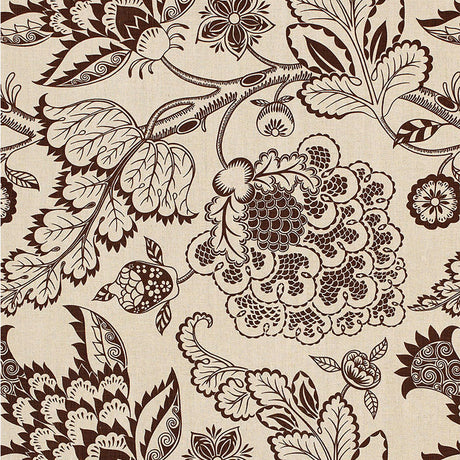 Schumacher Maracanda Vine Espresso Fabric - Eade's Wallpaper