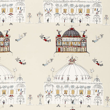 Schumacher Opera Natural Fabric - Eade's Wallpaper