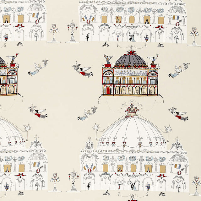 Schumacher Opera Natural Fabric - Eade's Wallpaper