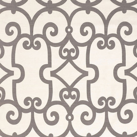 Schumacher Manor Gate Charcoal Fabric - Eade's Wallpaper