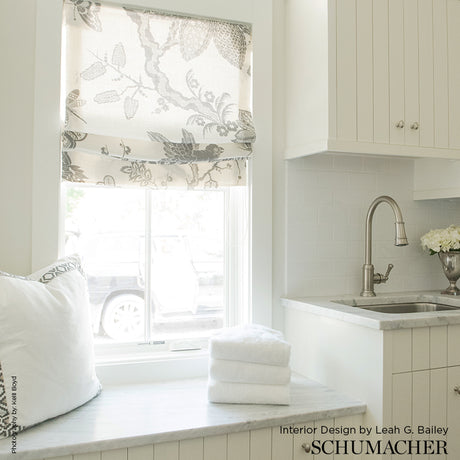 Schumacher Bali Vine Charcoal Fabric