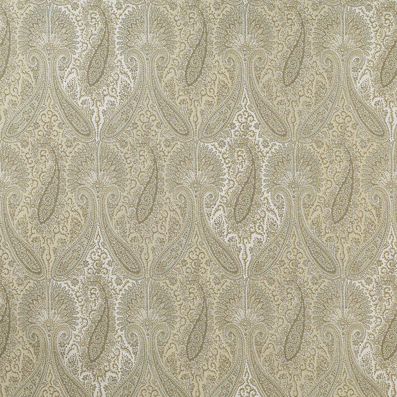 Schumacher Sarawak Paisley Alabaster Fabric - Eade's Wallpaper