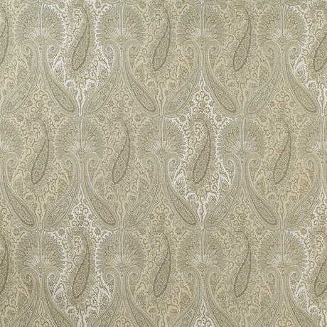 Schumacher Sarawak Paisley Alabaster Fabric - Eade's Wallpaper