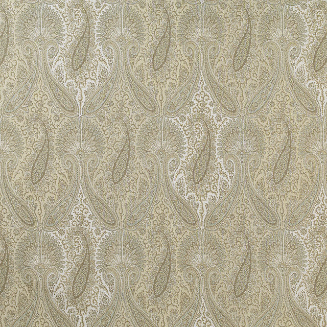 Schumacher Sarawak Paisley Alabaster Fabric - Eade's Wallpaper