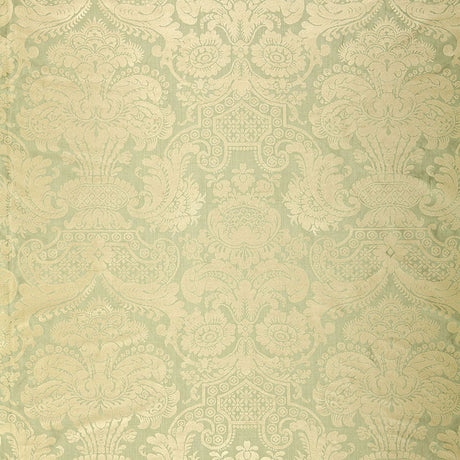 Schumacher Padova Damask Print Sea Glass Fabric - Eade's Wallpaper
