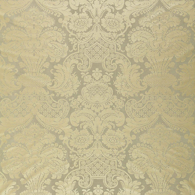 Schumacher Padova Damask Print Mercury Fabric - Eade's Wallpaper