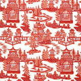 Schumacher Nanjing Coral Fabric - Eade's Wallpaper