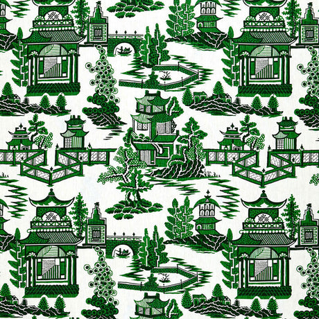 Schumacher Nanjing Jade Fabric - Eade's Wallpaper