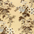 Schumacher Pyne Hollyhock Tobacco Fabric - Eade's Wallpaper