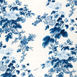 Schumacher Pyne Hollyhock Indigo Fabric - Eade's Wallpaper