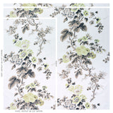 Schumacher Pyne Hollyhock Green Tea Fabric - Eade's Wallpaper