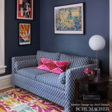 Schumacher 174486 ZIGGURAT in NAVY Fabric - TESSERA I SMALL 