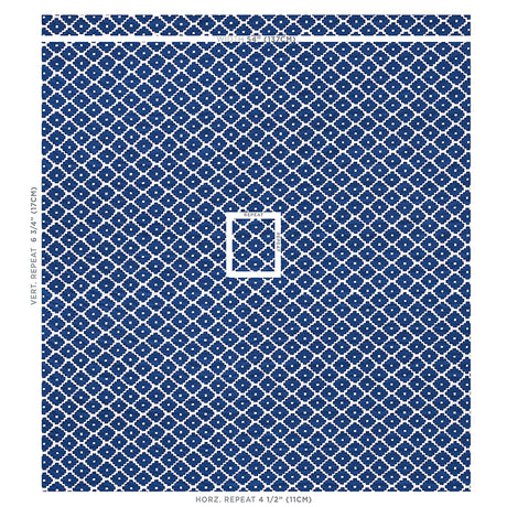 Schumacher Ziggurat Blue Fabric - Eade's Wallpaper