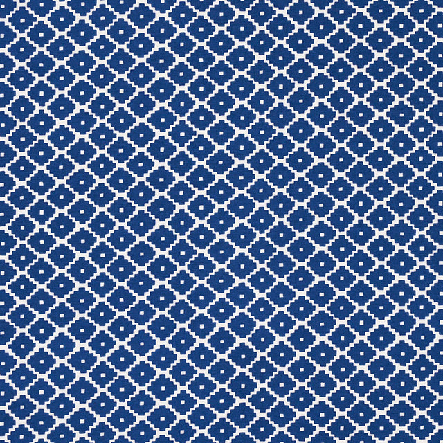 Schumacher Ziggurat Blue Fabric - Eade's Wallpaper