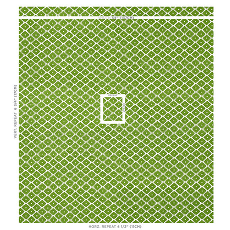 Schumacher Ziggurat Green Fabric - Eade's Wallpaper