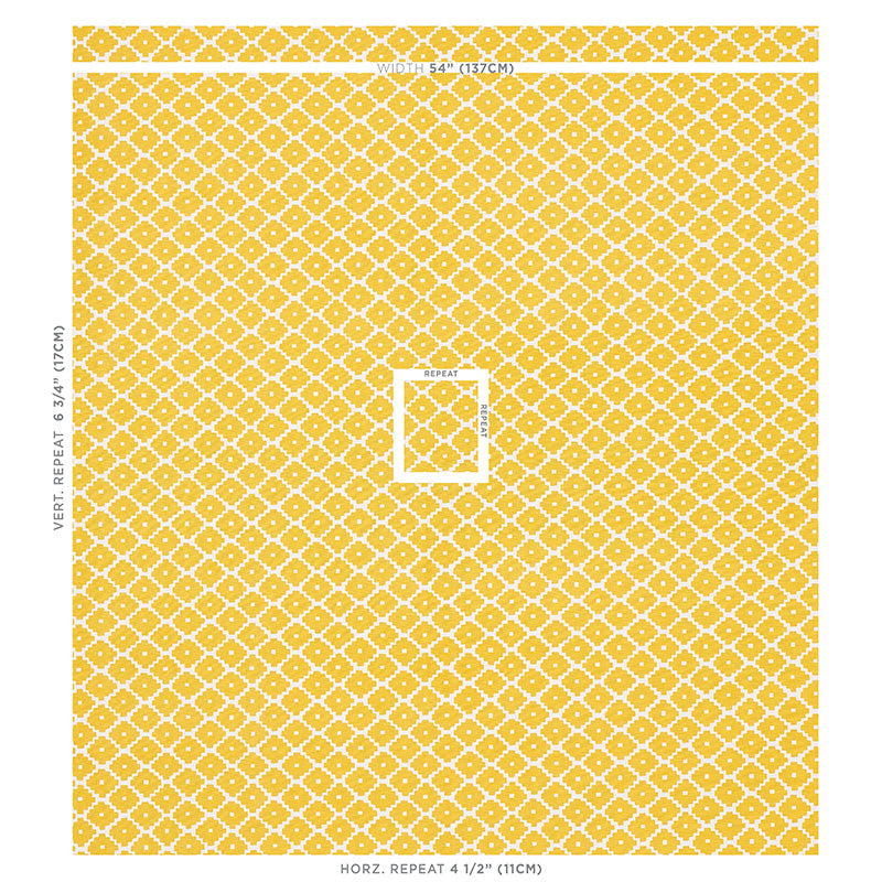 Schumacher Ziggurat Yellow Fabric - Eade's Wallpaper