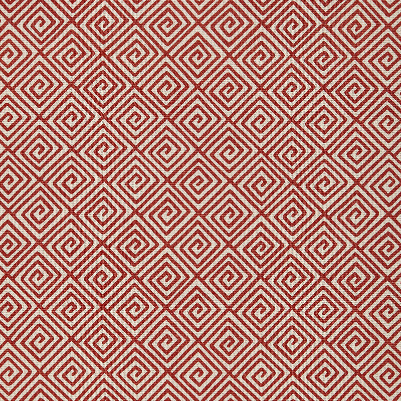 Schumacher Greek Key Ruby Fabric