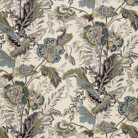 Schumacher Sandoway Vine Seaglass Fabric - Eade's Wallpaper