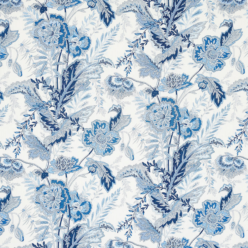 Schumacher Sandoway Vine Delft Fabric - Eade's Wallpaper