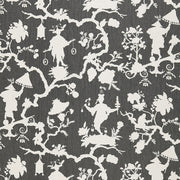 Schumacher 174581 SHANTUNG SILHOUETTE PRINT in SMOKE Fabric 