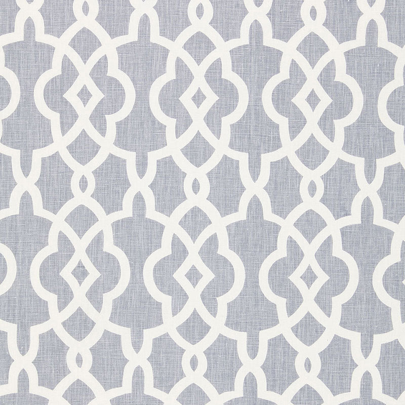 Schumacher Summer Palace Fret Wisteria Fabric - Eade's Wallpaper