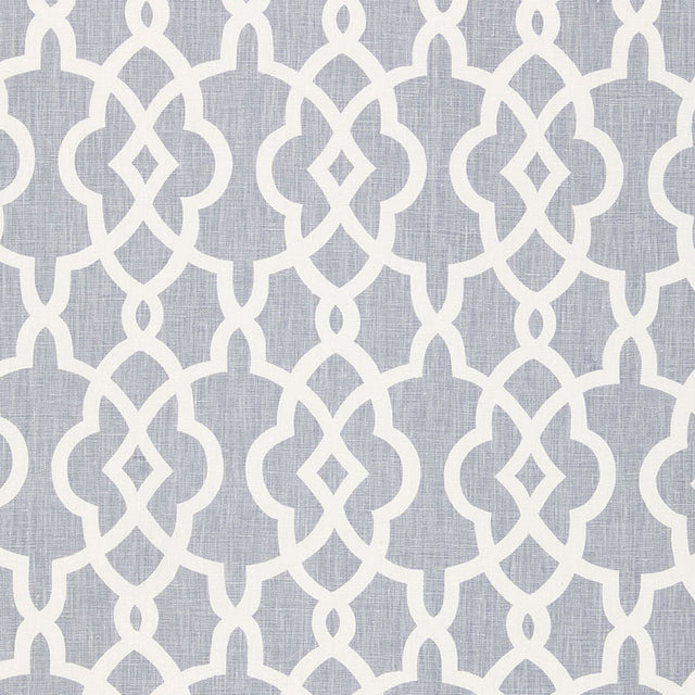 Schumacher Summer Palace Fret Wisteria Fabric - Eade's Wallpaper