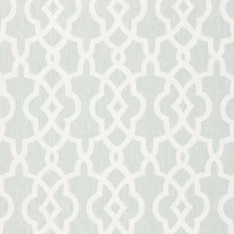 Schumacher Summer Palace Fret Mineral Fabric - Eade's Wallpaper