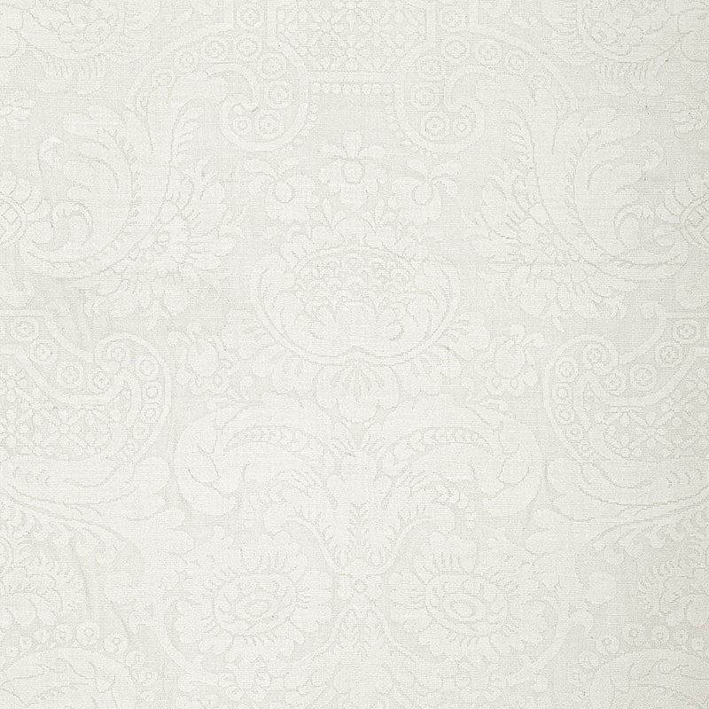 Schumacher Padova Damask Natural Ivory Fabric - Eade's Wallpaper