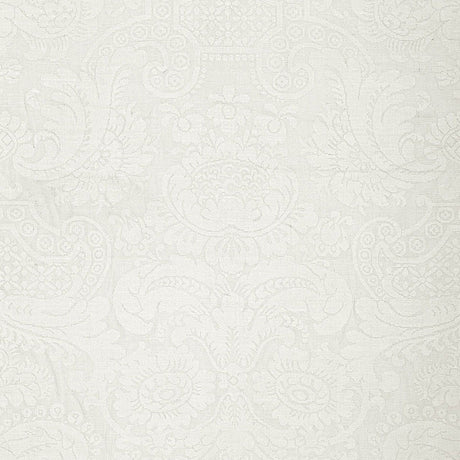 Schumacher Padova Damask Natural Ivory Fabric - Eade's Wallpaper
